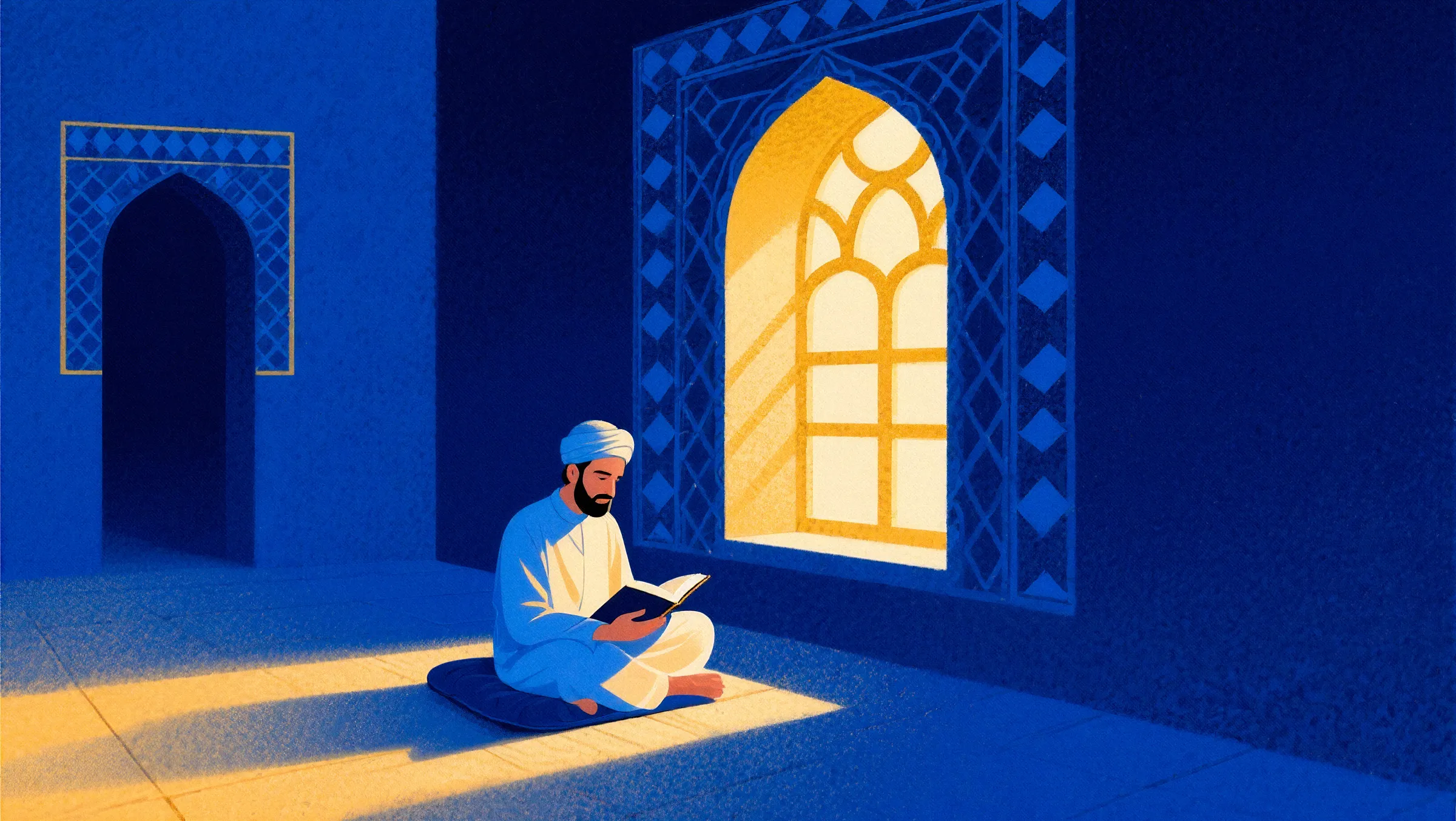 A quiet moment of reading beside a golden sunlit window
